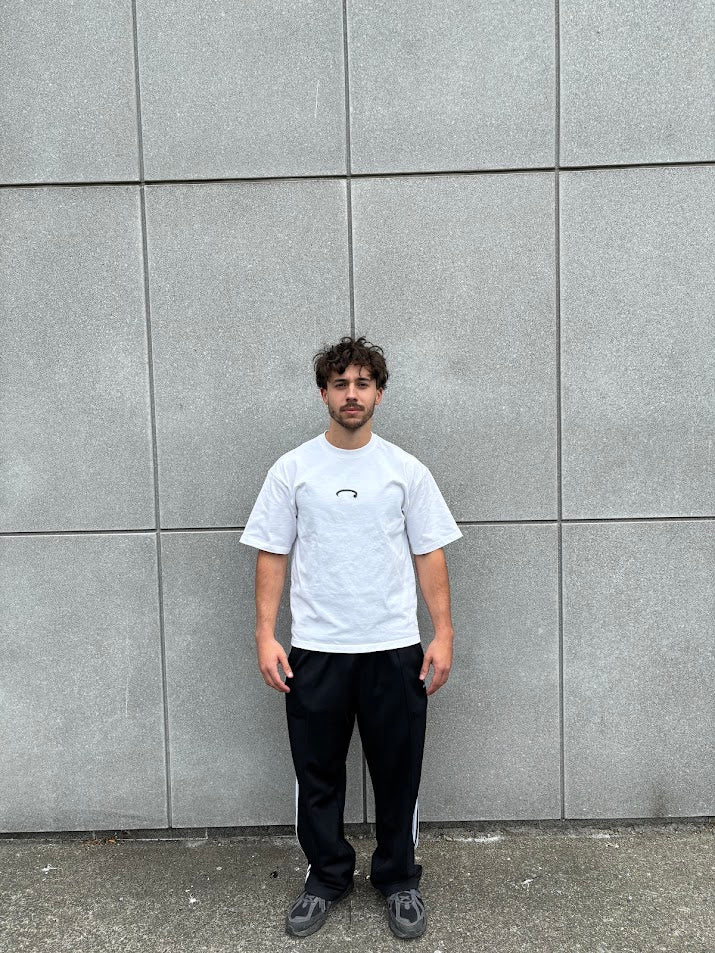 White logo tee